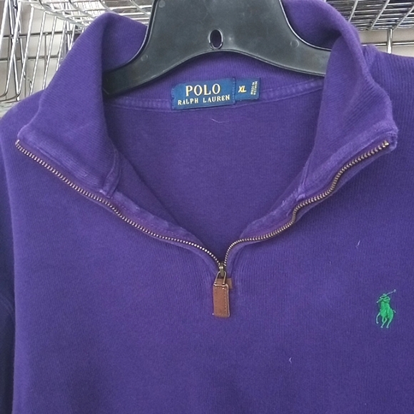 Ralph Lauren Royal Purple 1/4 Zip Pullover Sweater Size XL EUC - Picture 2 of 6